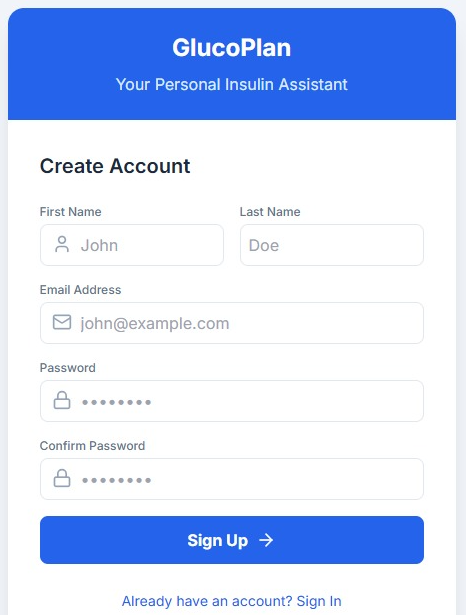GlucoPlan screenshot 1